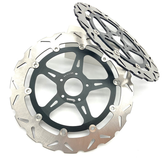 14-inch Floating Brake Rotors, 5-bolt hub mounted, 2 x front