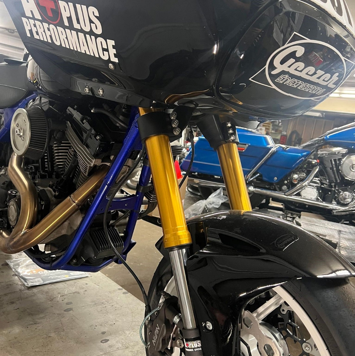 50-54 2-inch drop Triple-Trees for Harley Performance Baggers