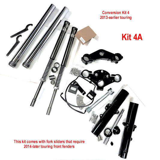 Fork Conversion Kit4A for 2013 Touring & earlier, 2014-later Fork-Sliders, 49mm Tubes, Cartridges