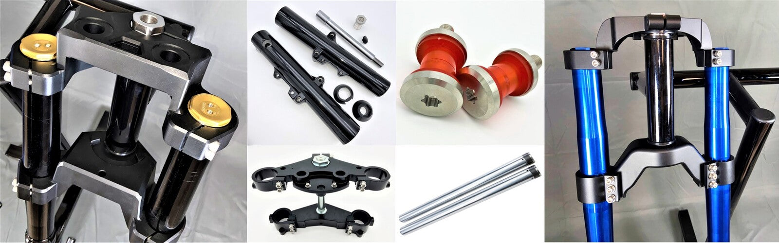 GeezerEngineering Front-Ends, Triple-Trees, Riser Bolts, Inverted Forks, Drop Trees
