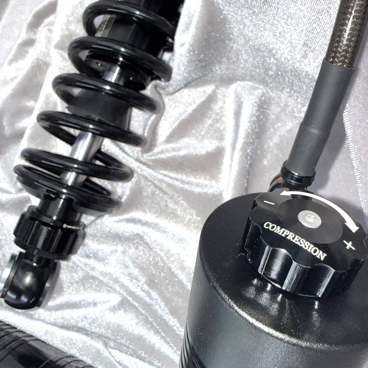 Now available in black finish: GeezerEngineering nitrogen shocks for Touring models