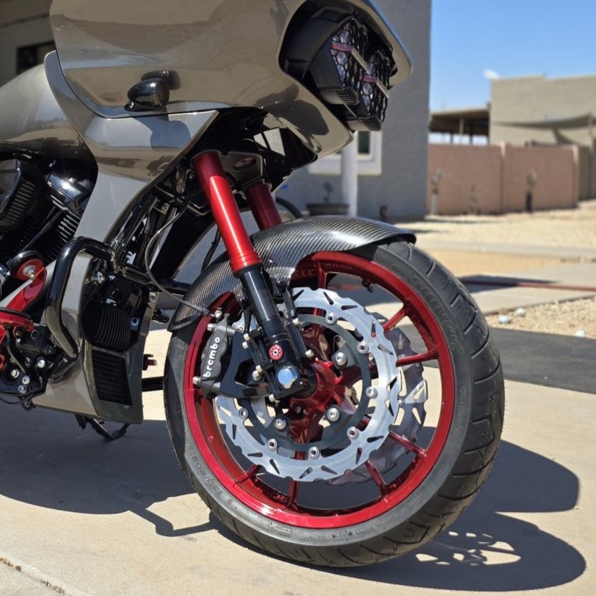14-inch 'Enforcer' style Floating Brake Rotors with standoffs - designed for OEM touring calipers 2008-up