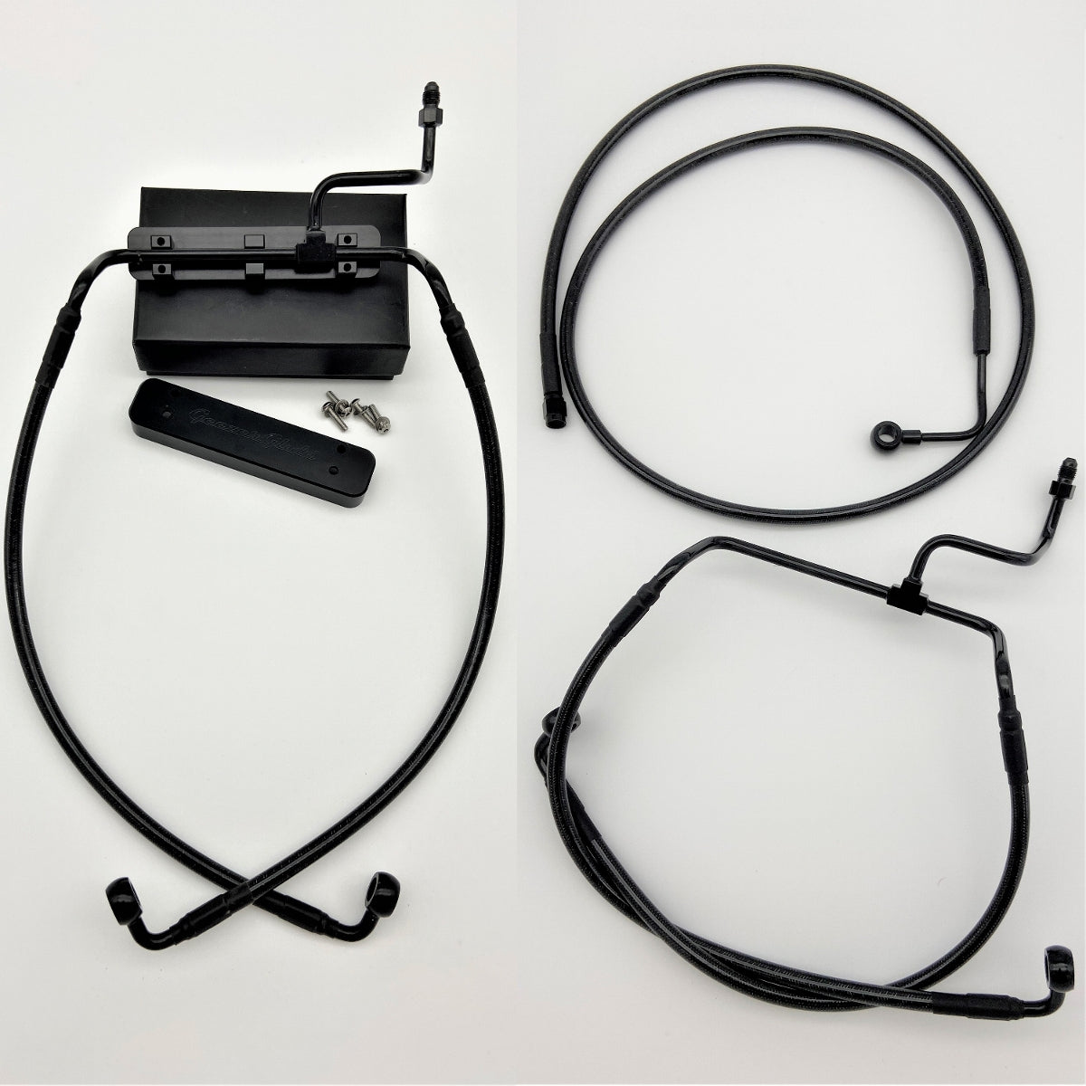 GeezerEngineering 49mm Triple-Tree Conversion Kit (2013 & earlier Touring Models) for Harley (Brake Line System)