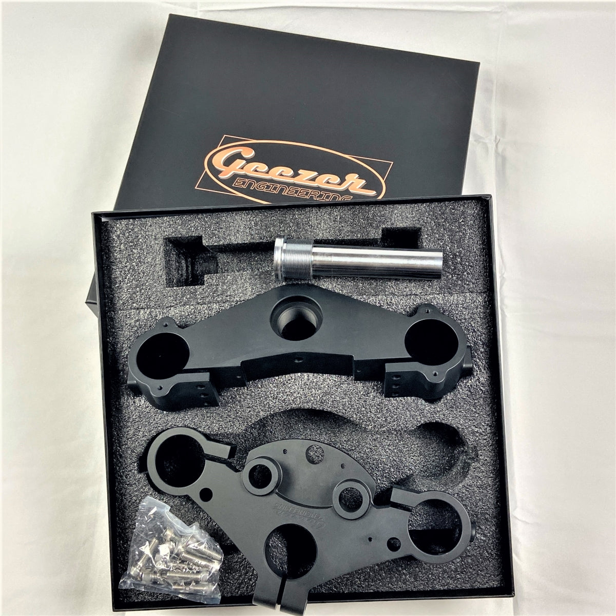 GeezerEngineering Reduced Trail Triple-Tree Kit for Harley 2014 & later Touring Models