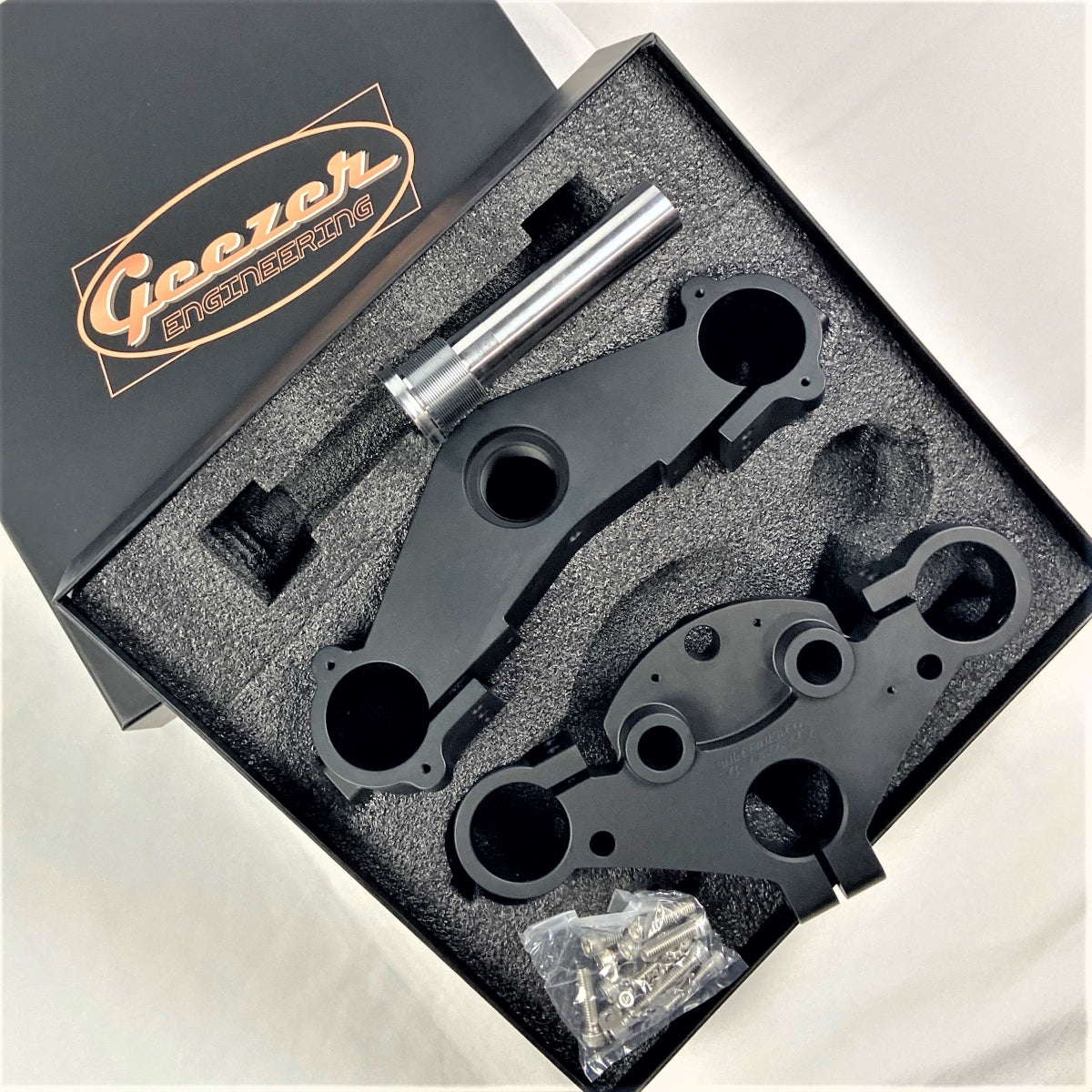 GeezerEngineering Reduced Trail Triple-Tree Kit for Harley 2014 & later Touring Models