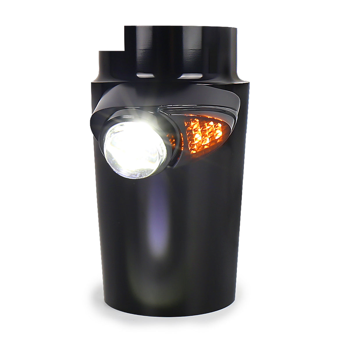 GeezerEngineering Cowbells (LED auxiliary light & turn signal) Harley 2014 & later Touring Models (black)