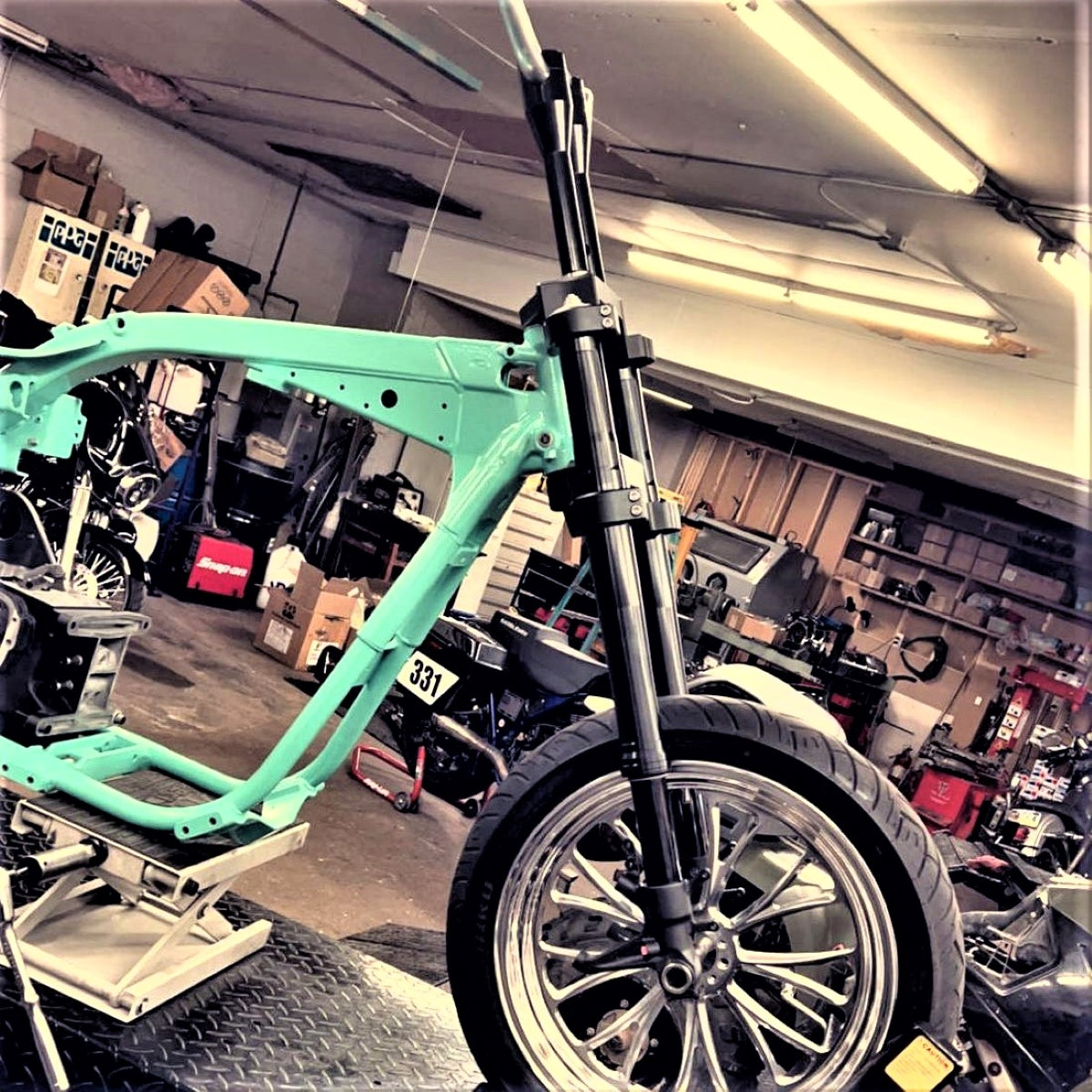 GeezerEngineering 50-54 2” drop Triple-Trees for Dyna/FXR style frames for Harley