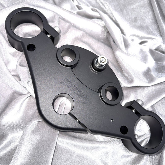 NEW!! Top triple tree with PUSH FORK LOCK for GeezerEngineering reduced trail and 49mm conversion kits