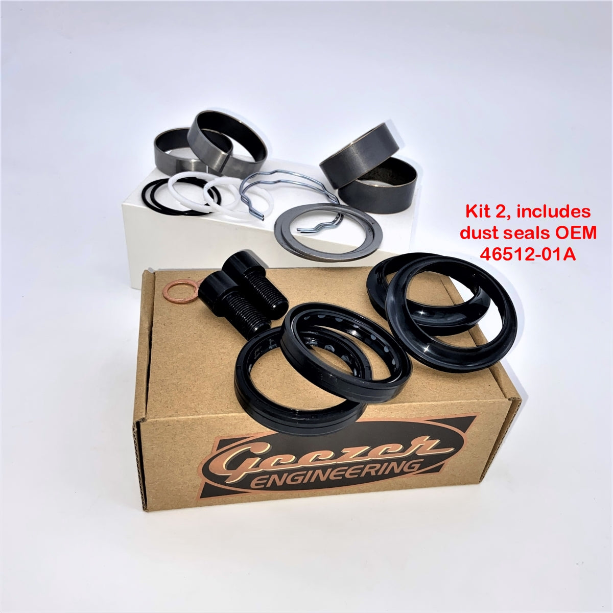 GeezerEngineering Touring 49MM Fork Rebuild Kit (replaces 2 x OEM Kit # 91700025) for Harley