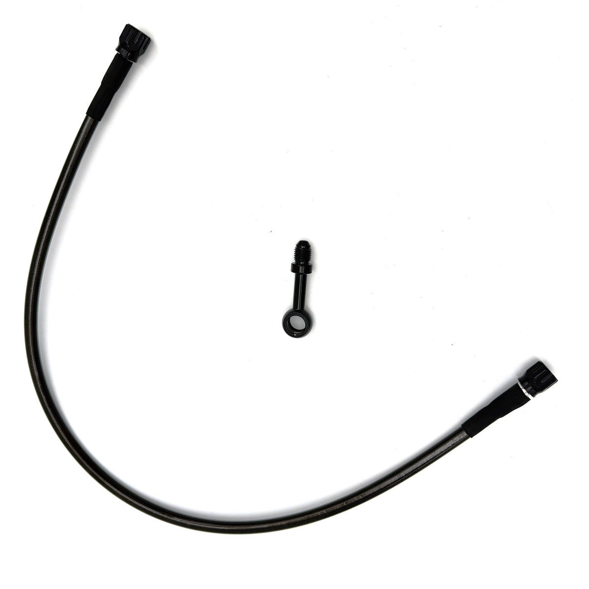 GeezerEngineering AN3 upper brake line and banjo for non-ABS 49mm fork conversion kit