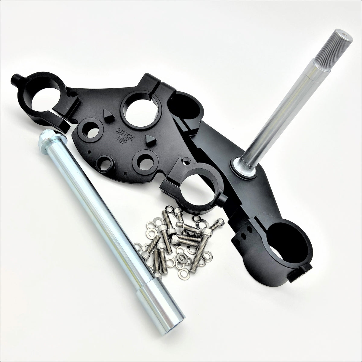 GeezerEngineering Triple-Trees for Performance Baggers 50-55 inverted fork legs for Harley
